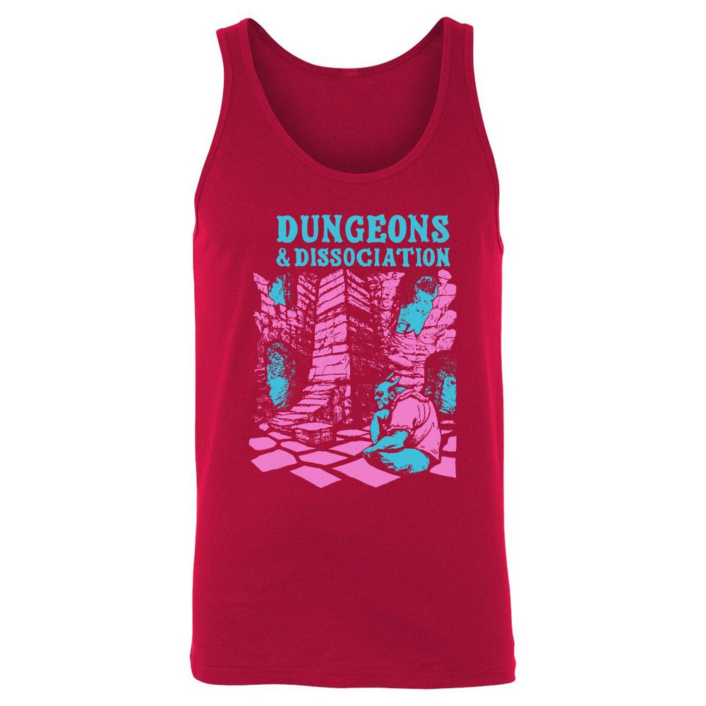 Dungeons And Dissociation Unisex Jersey Tank - Red - 11