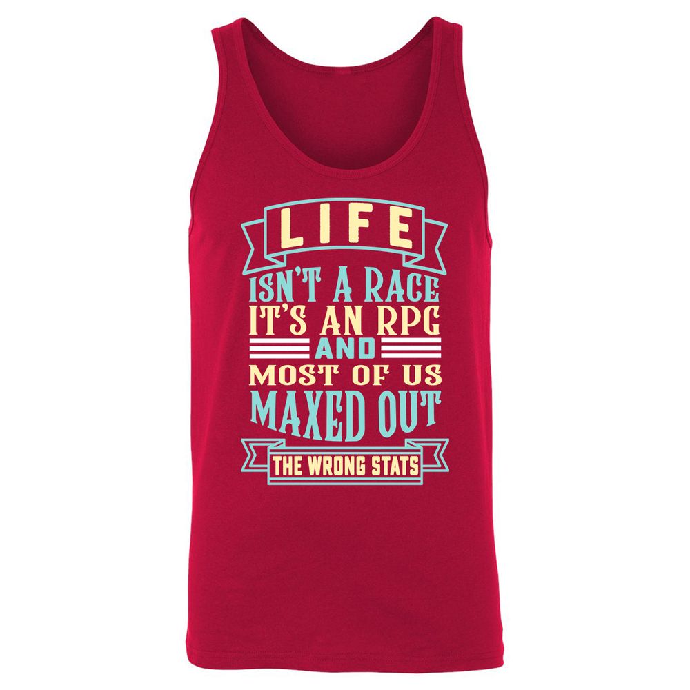 Life Is A RPG Unisex Jersey Tank - Red - 11