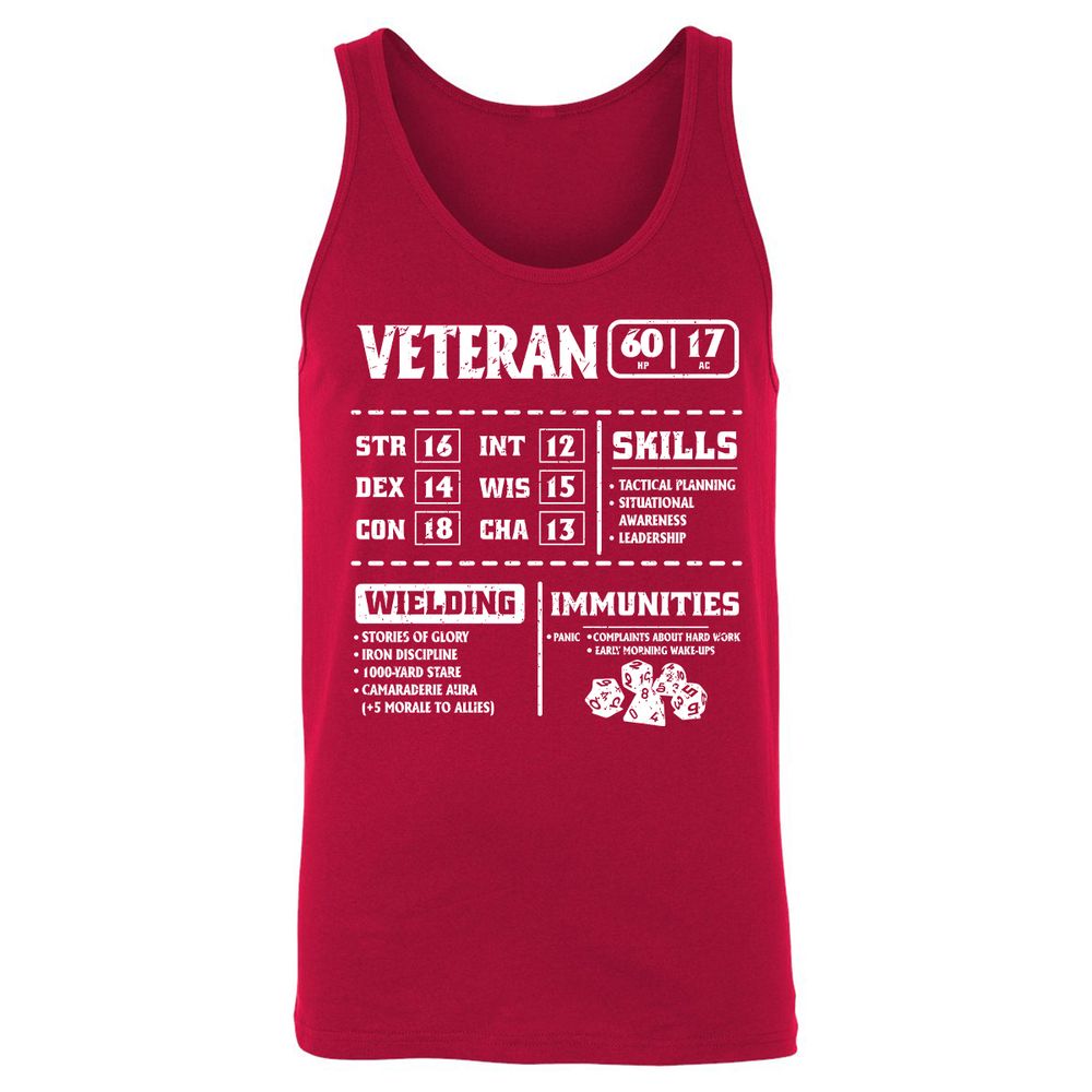 Veteran New Ver. Unisex Jersey Tank - Red - 11