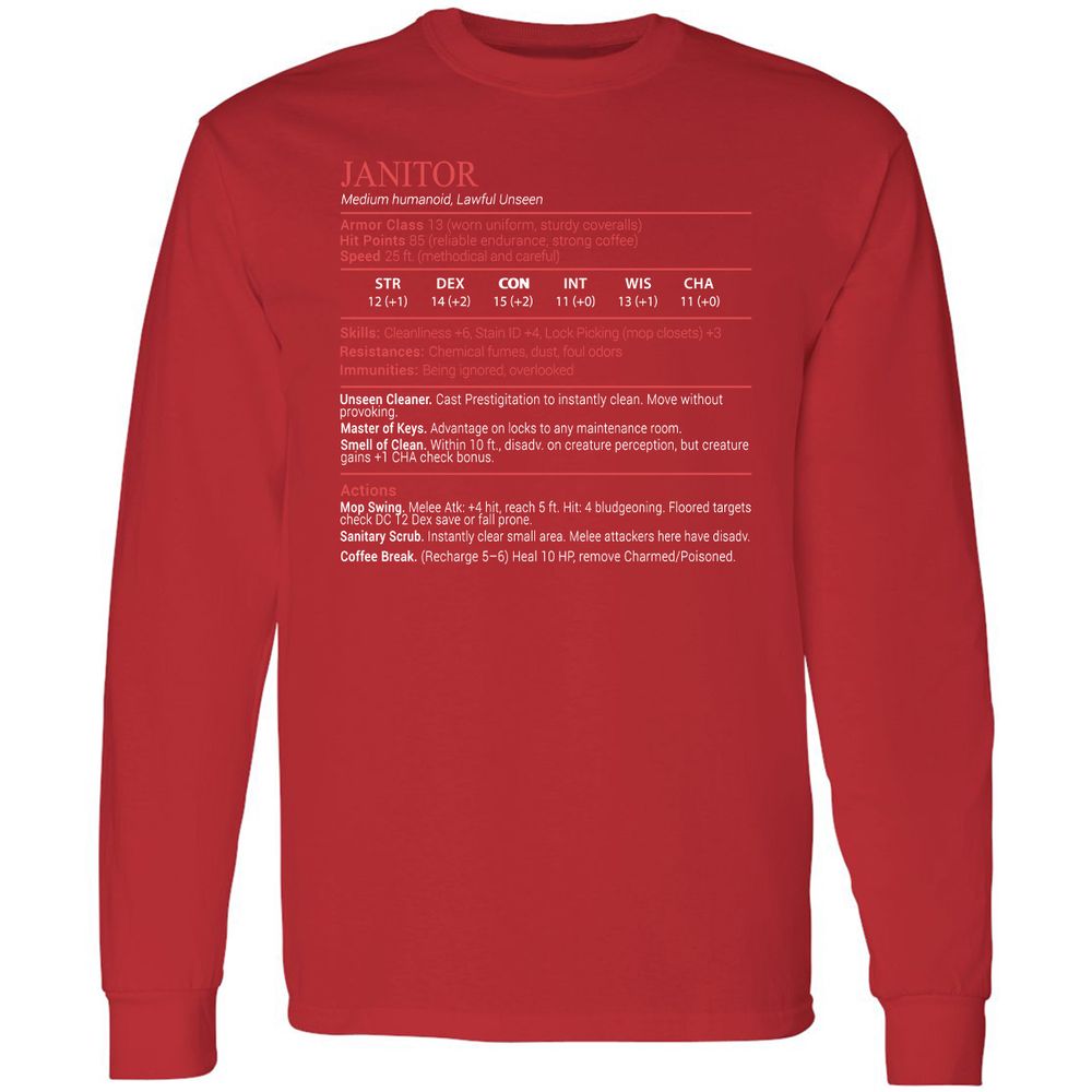 Janitor Stats Block - Red - 11