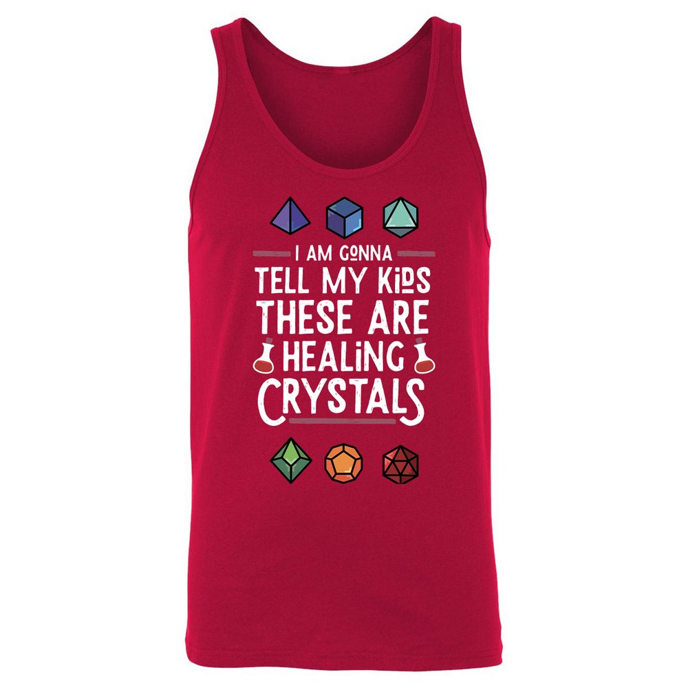 Healing Crystals Unisex Jersey Tank - Red - 11