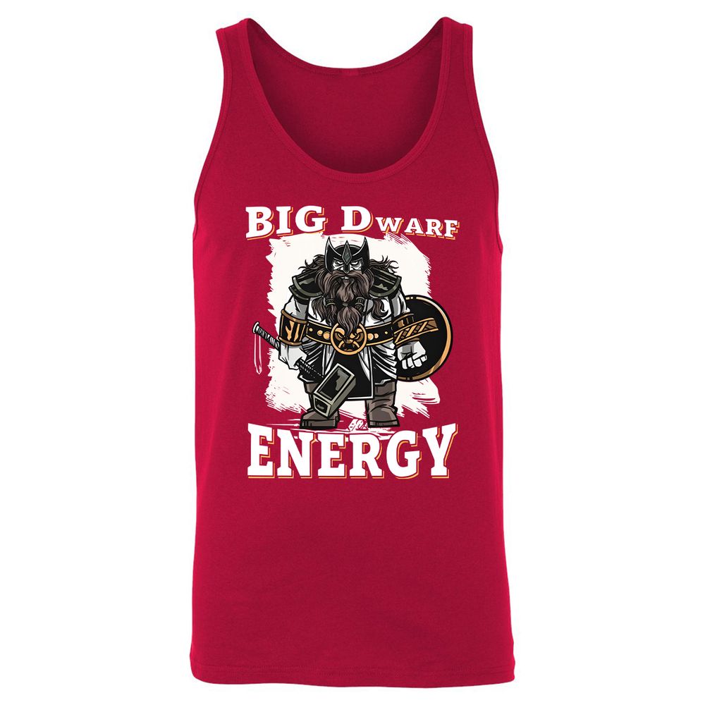 Big Dwarf Energy Unisex Jersey Tank - Red - 11