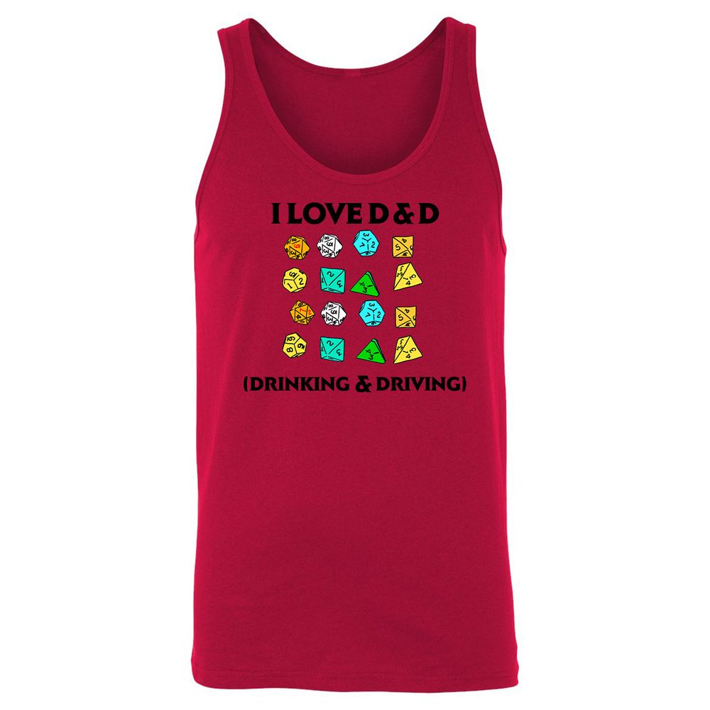 Drinking & Driving Unisex Jersey Tank - Red - 11