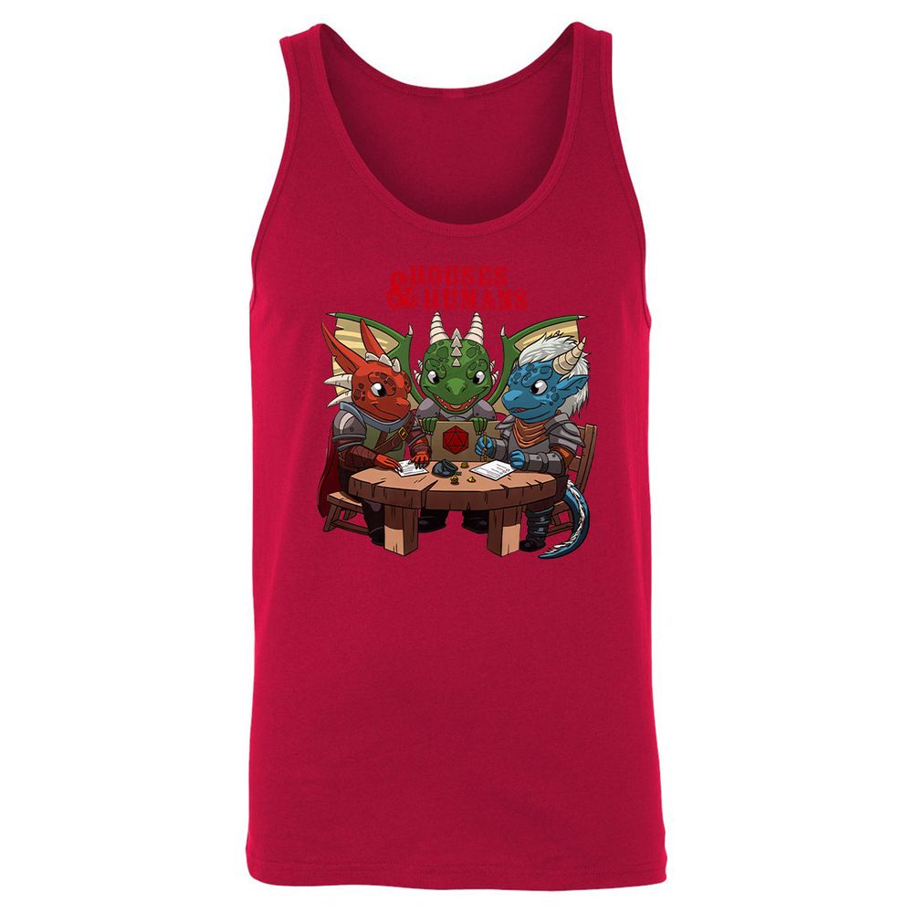 Houses & Humans Unisex Jersey Tank - Red - 11