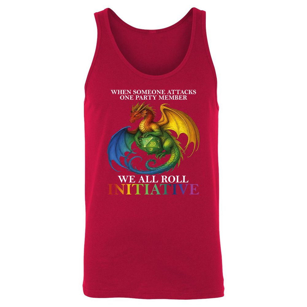 Dragon Roll For Initiative Unisex Jersey Tank - Red - 11