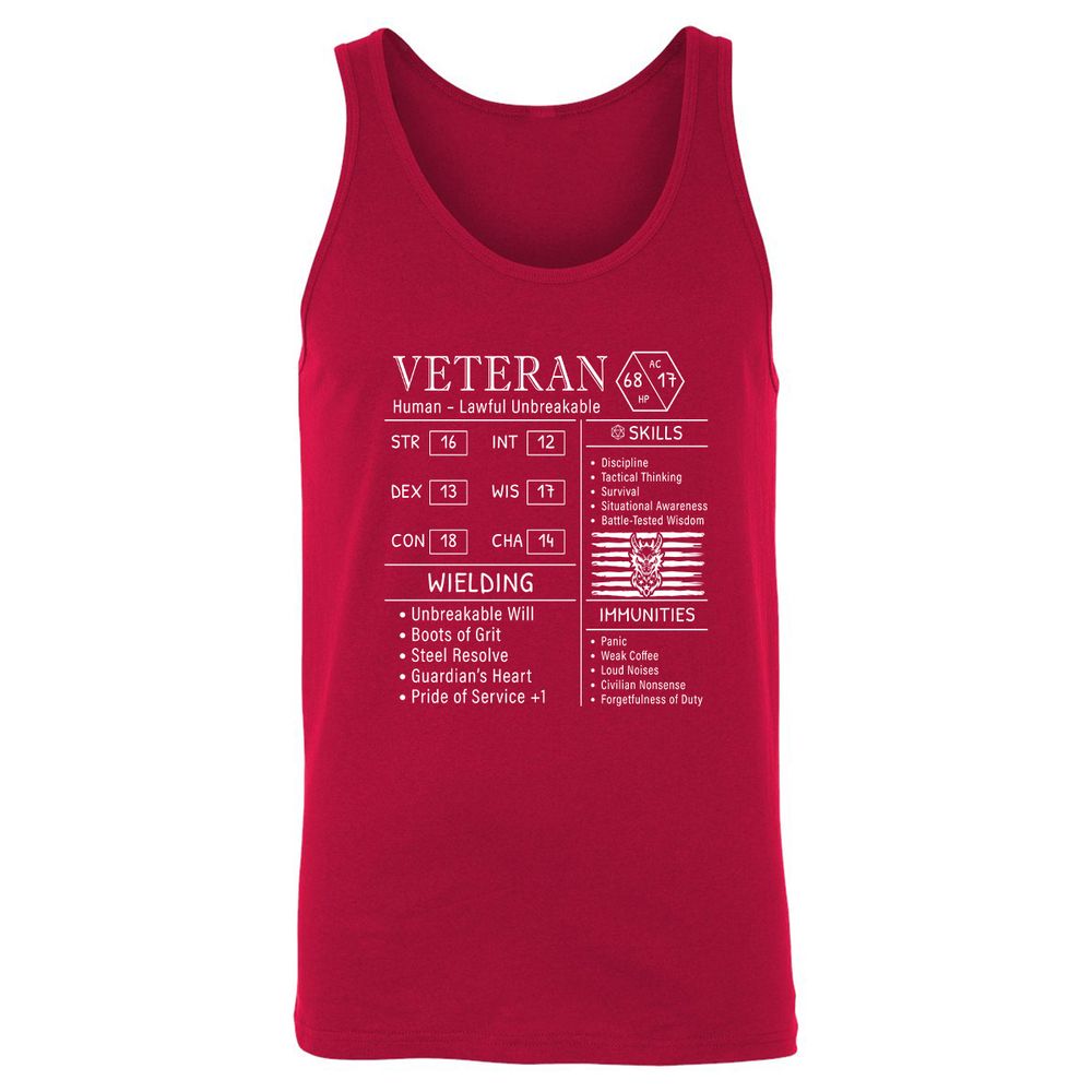 2710 veteran stats new Unisex Jersey Tank - Red - 11