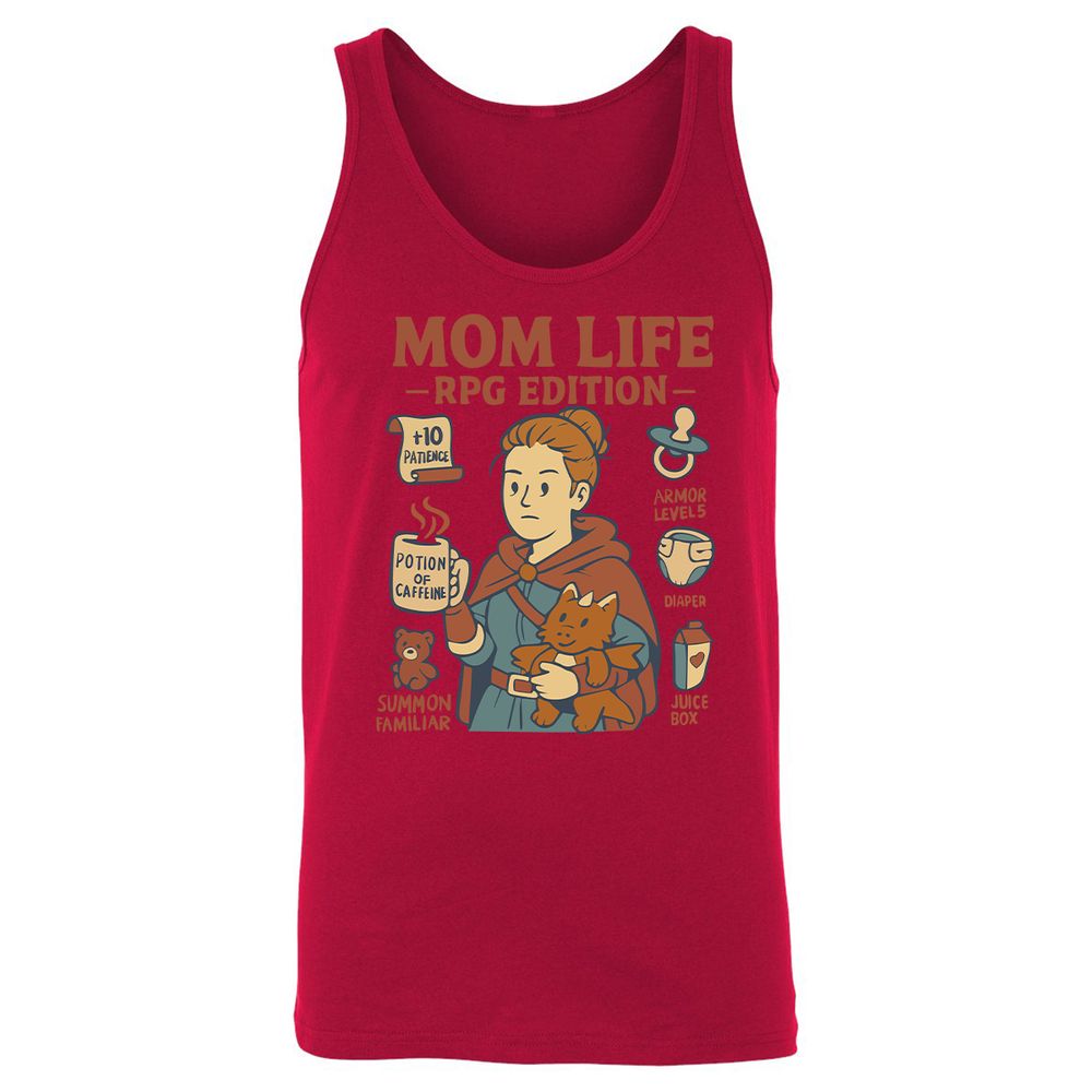 Mom Life RPG Edition Unisex Jersey Tank - Red - 11