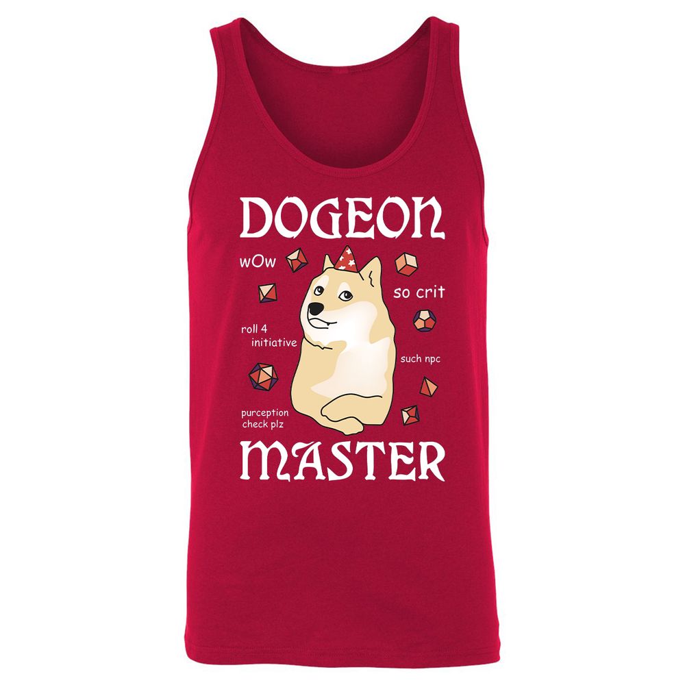 Dogeon Master Unisex Jersey Tank - Red - 11