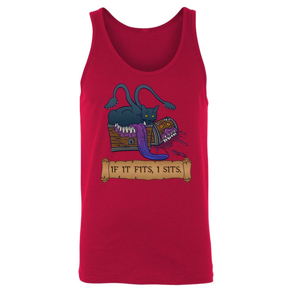 If It Fits I Sits Unisex Jersey Tank - Red - 11