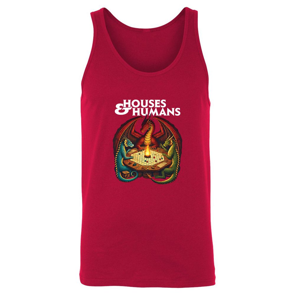 Houses & Humans Unisex Jersey Tank - Red - 11