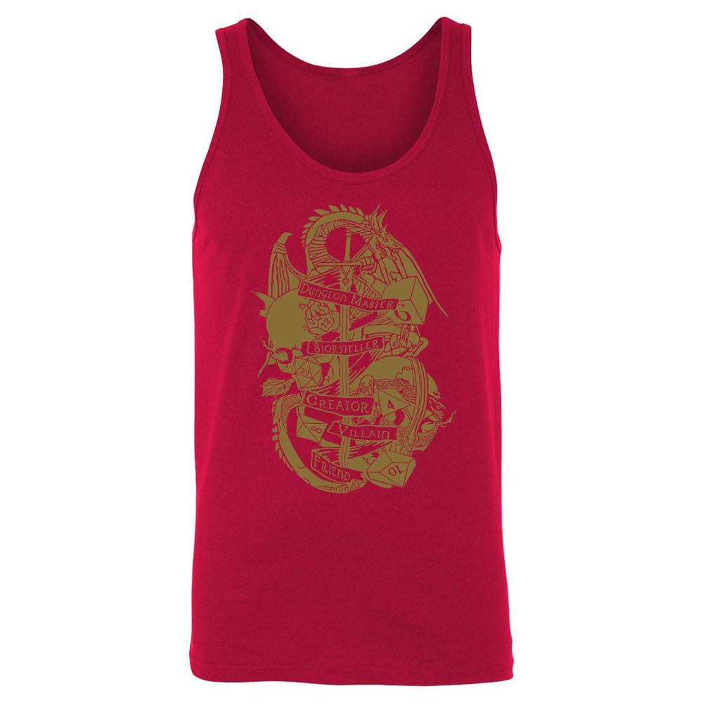 Dungeon Master Dragon Unisex Jersey Tank - Red - 11
