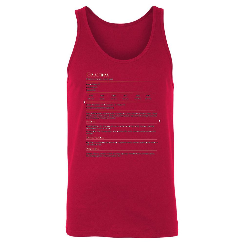 Grandpa Stat Block Unisex Jersey Tank - Red - 11