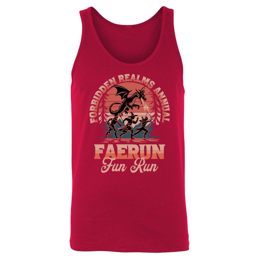 Faerun Fun Run Unisex Jersey Tank - Red - 11
