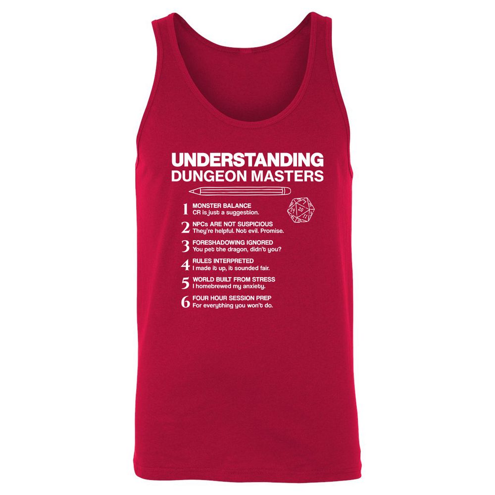 Understanding Dungeon Masters Unisex Jersey Tank - Red - 11