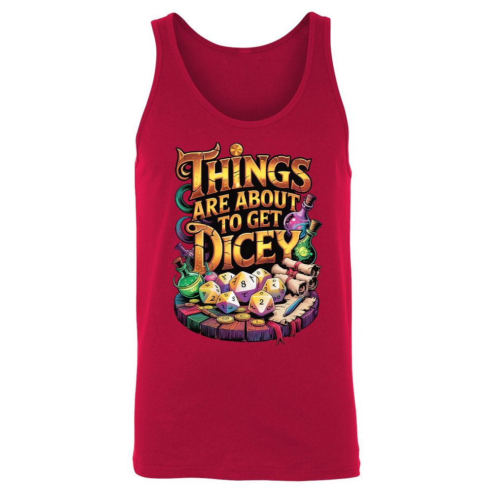 Things Are About To Get Dicey Unisex Jersey Tank - Red - 11