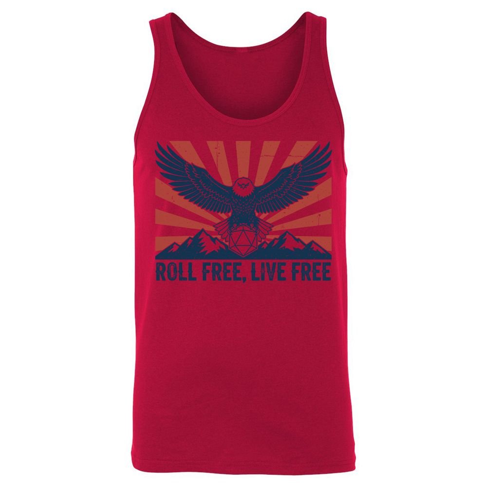 Roll Free, Live Free Unisex Jersey Tank - Red - 11