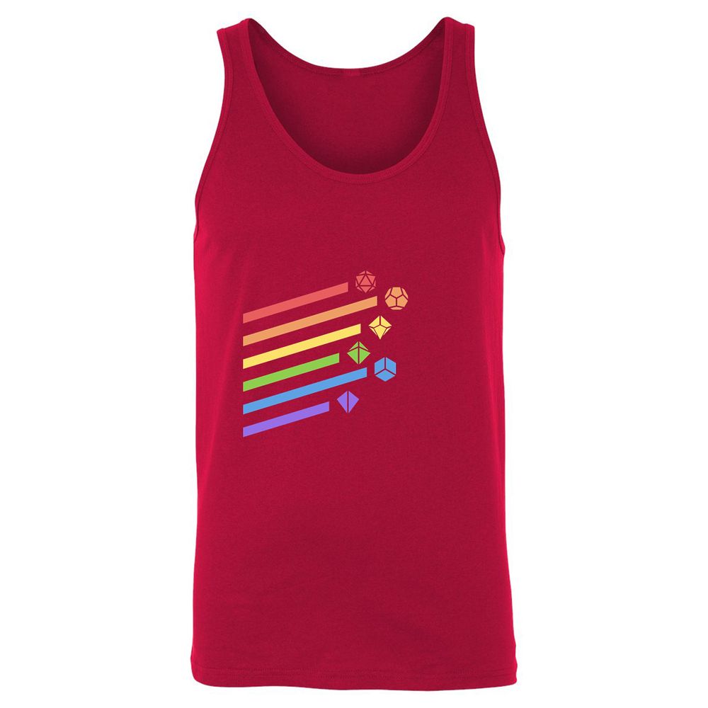 Rainbow Dice Set Unisex Jersey Tank - Red - 11