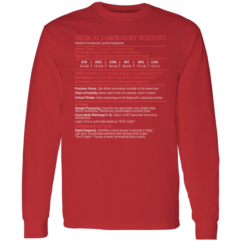 Medical Laboratory Scientist Stats Block - Red - 11