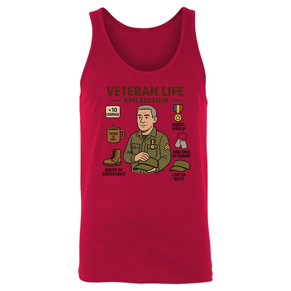 Veteran Life RPG Edition Unisex Jersey Tank - Red - 11