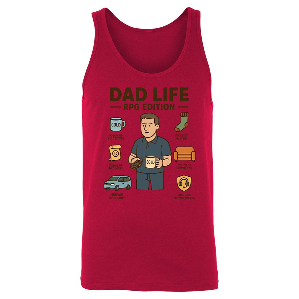 Dad Life RPG Edition Unisex Jersey Tank - Red - 11