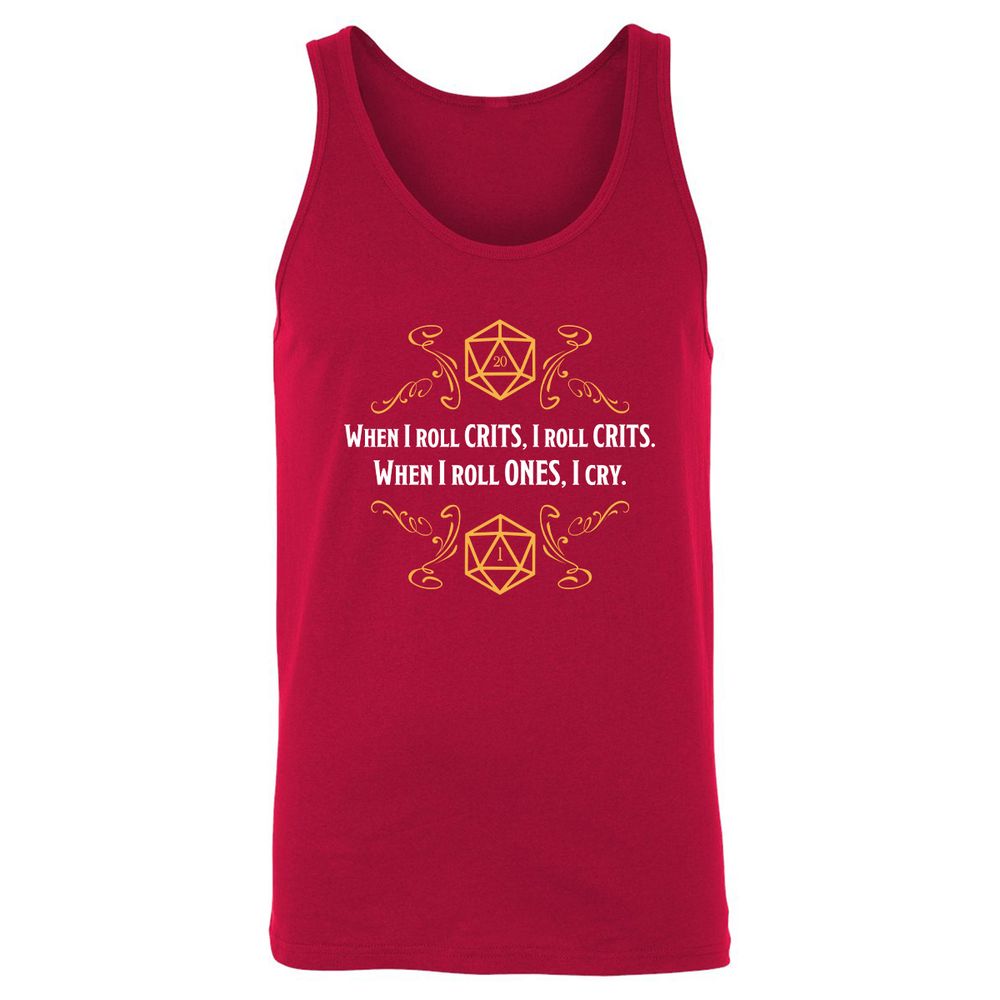 When I Roll Crits Unisex Jersey Tank - Red - 11