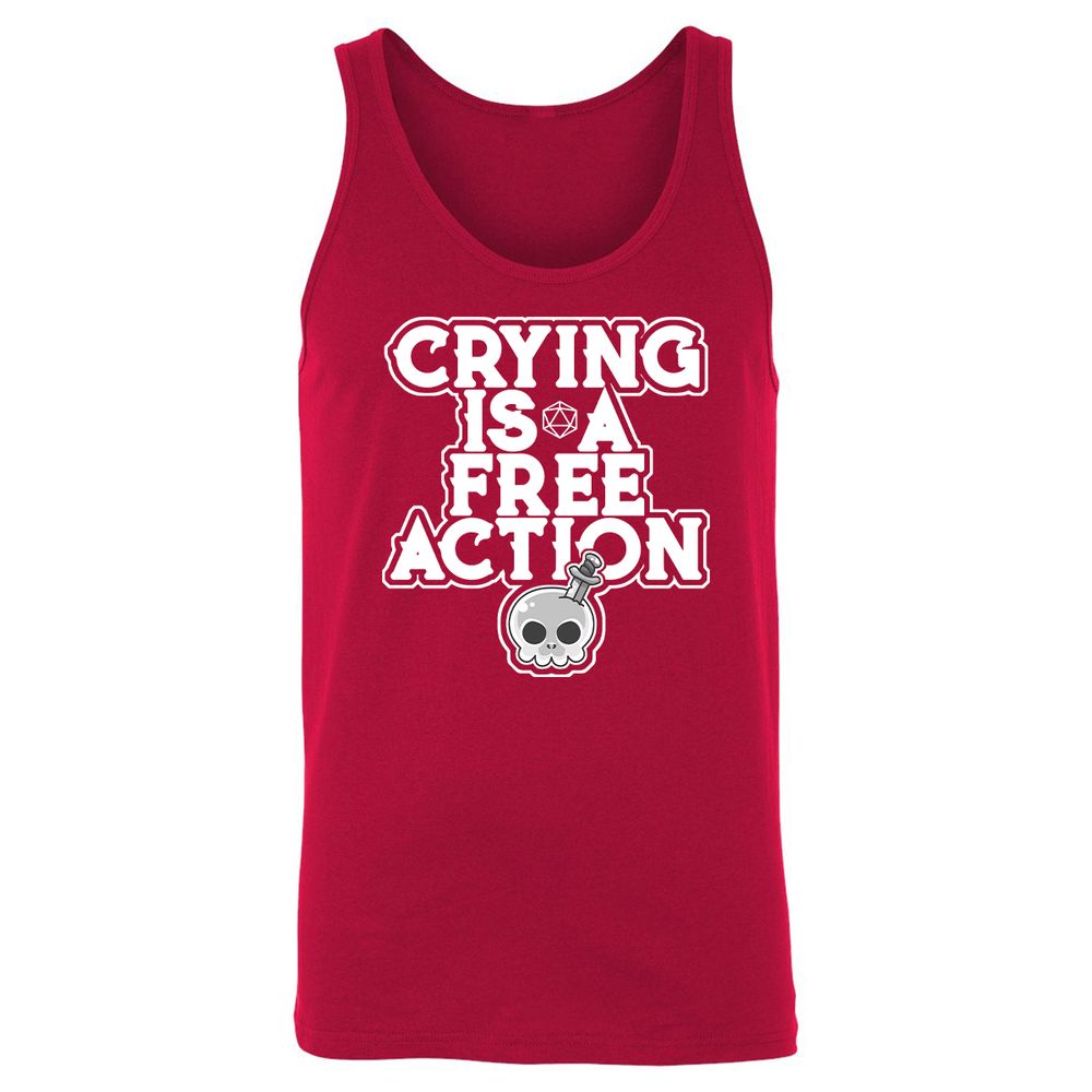 Crying Is A Free Action Unisex Jersey Tank - Red - 11