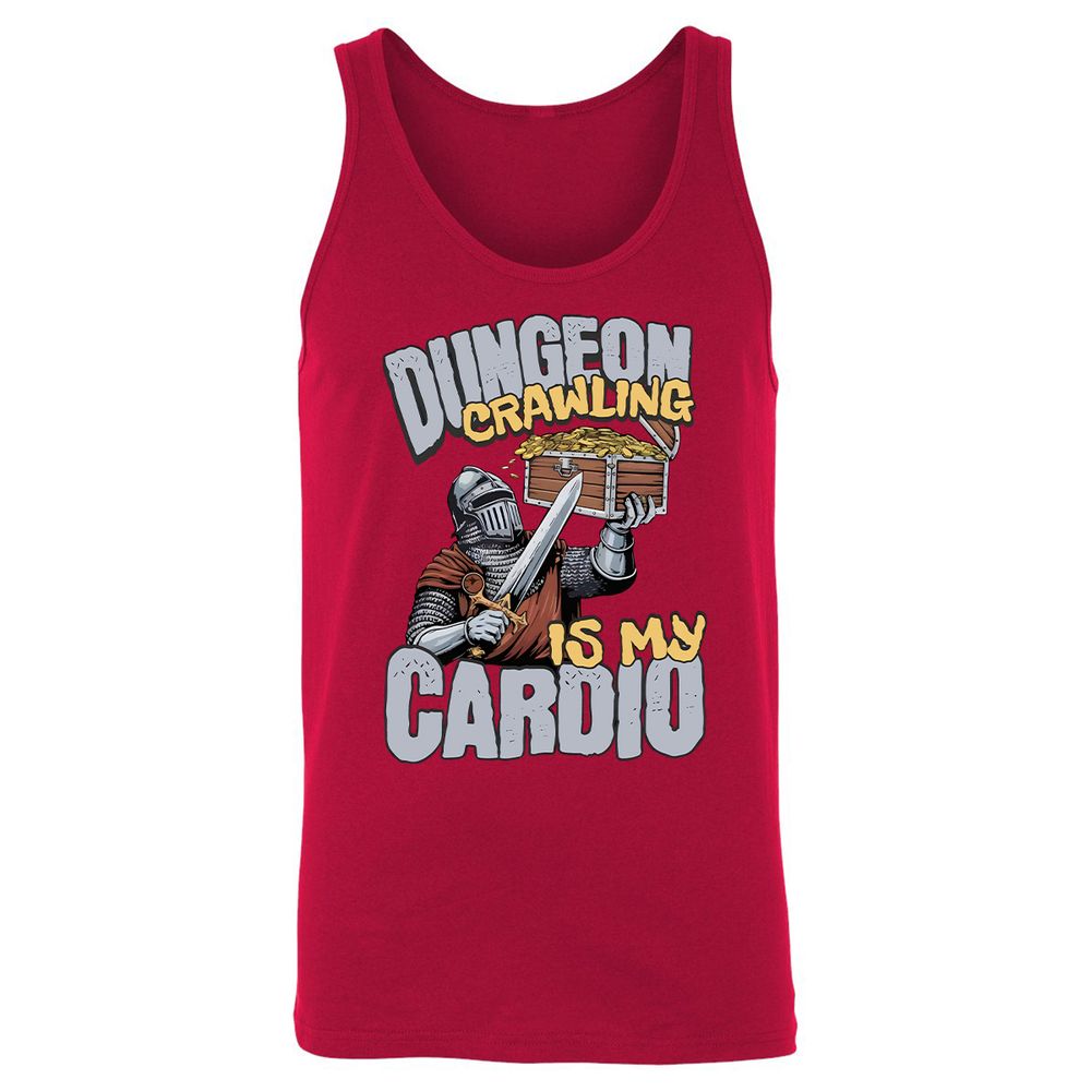 Dungeon Crawling Is My Cardio Unisex Jersey Tank - Red - 11