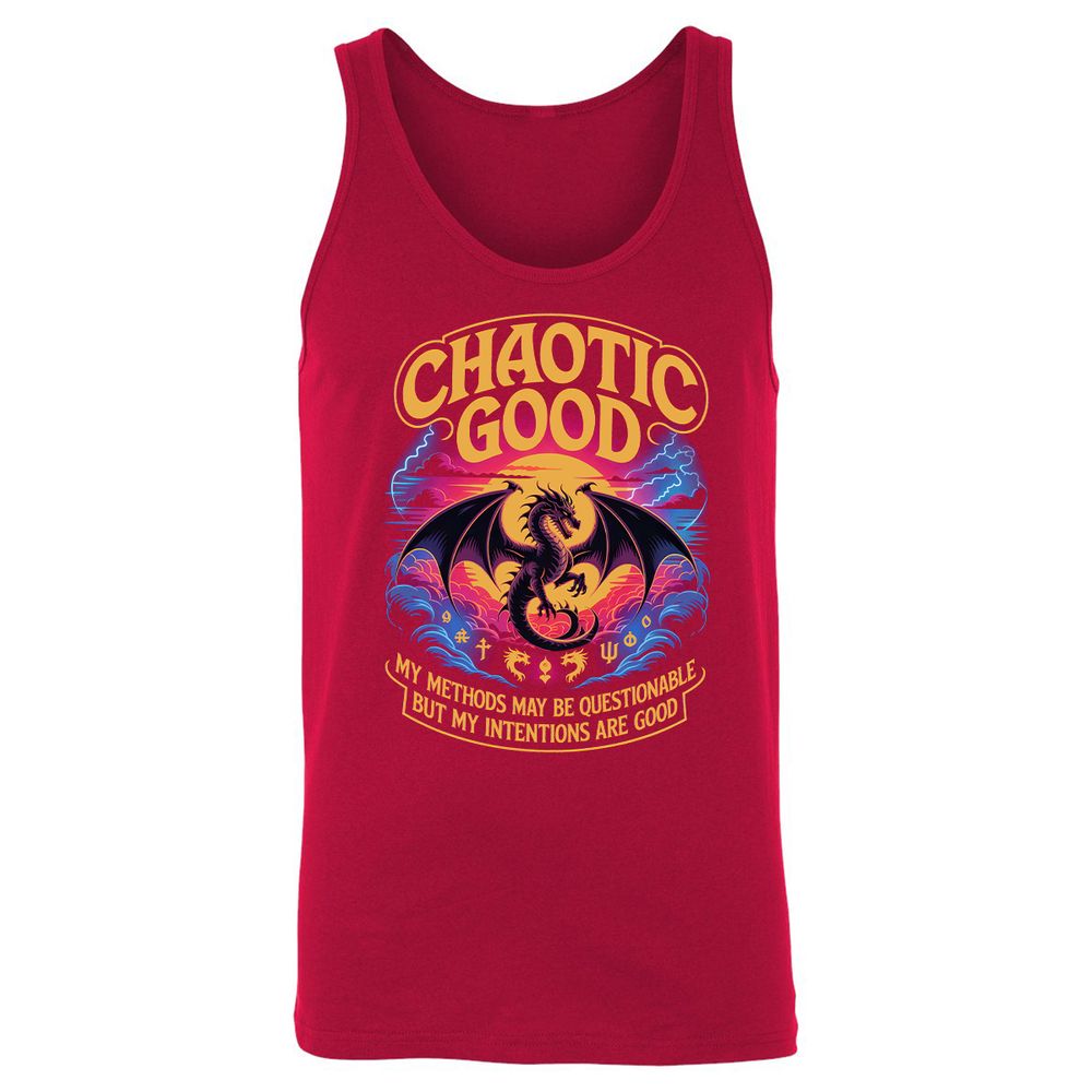 Chaotic Good Unisex Jersey Tank - Red - 11
