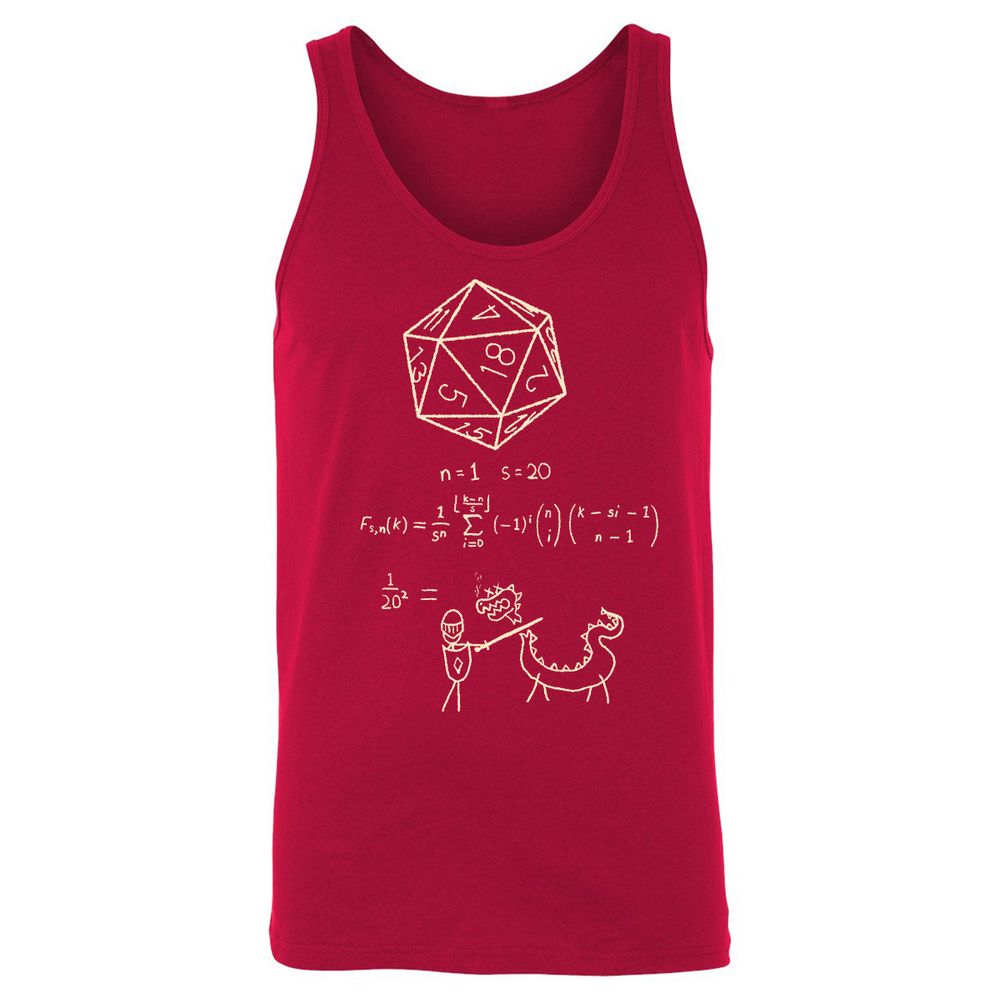 Science Of20 Sided Dice Unisex Jersey Tank - Red - 11