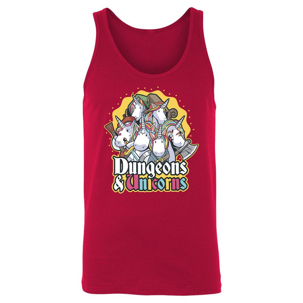 Dungeons And Unicorns Unisex Jersey Tank - Red - 11