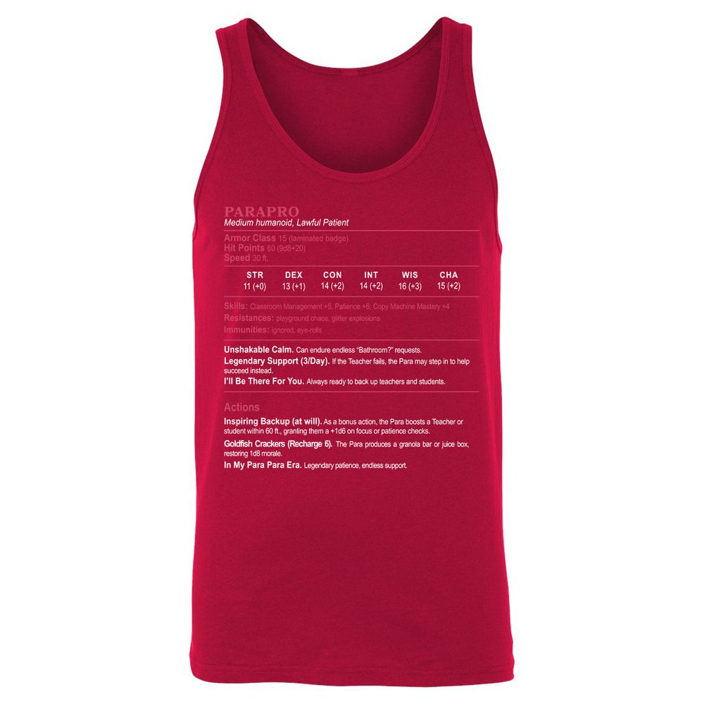 para Unisex Jersey Tank - Red - 11