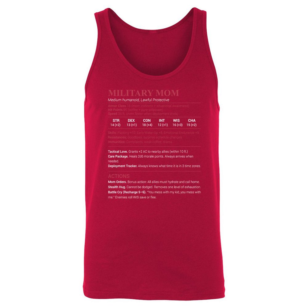 Military Mom Unisex Jersey Tank - Red - 11