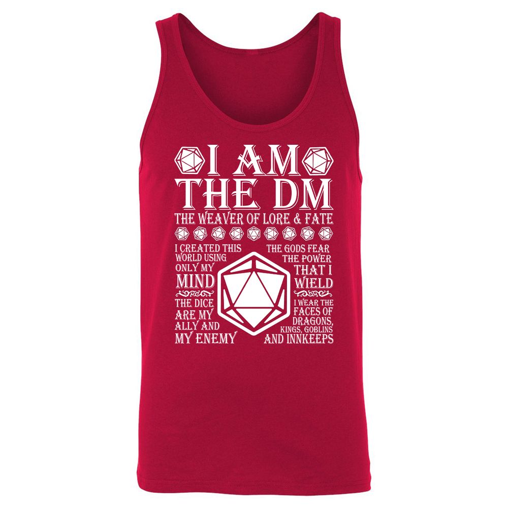 I Am The DM The Weaver Of Lore And Fate Unisex Jersey Tank - Red - 11