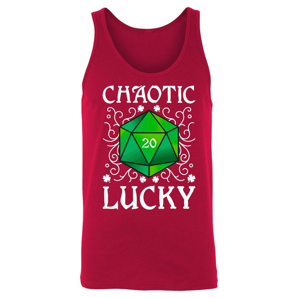 Chaotic Lucky D20 Dice Unisex Jersey Tank - Red - 11