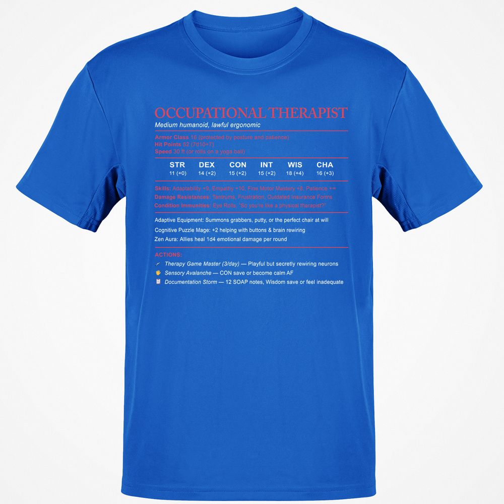 Occupational Therapist Stats Classic Unisex T-Shirt - Royal - 11