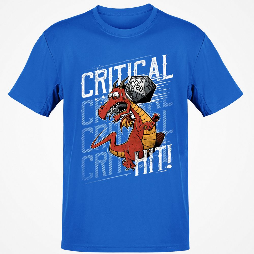 Funny Dragon Critical Hit Classic Unisex T-Shirt - Royal - 11