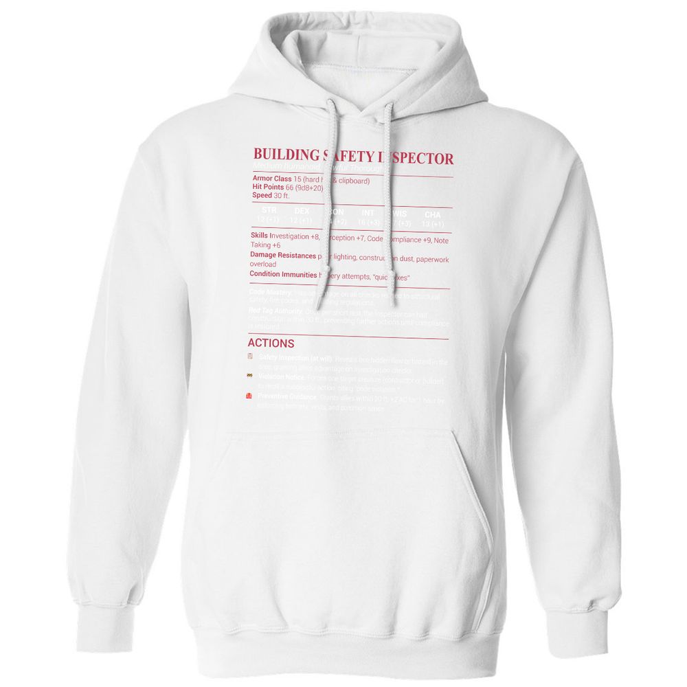 Building Safety Inspector Classic Unisex Hoodie - White - 11