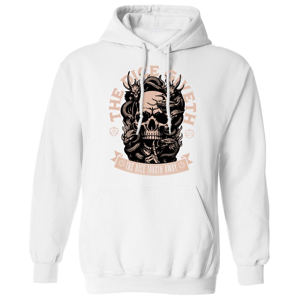 The Dice Giveth The Dice Taketh Away Classic Unisex Hoodie - White - 11