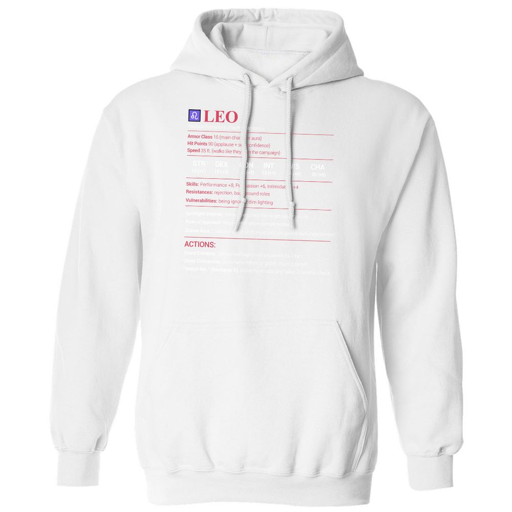 Leo Stats Classic Unisex Hoodie - White - 11