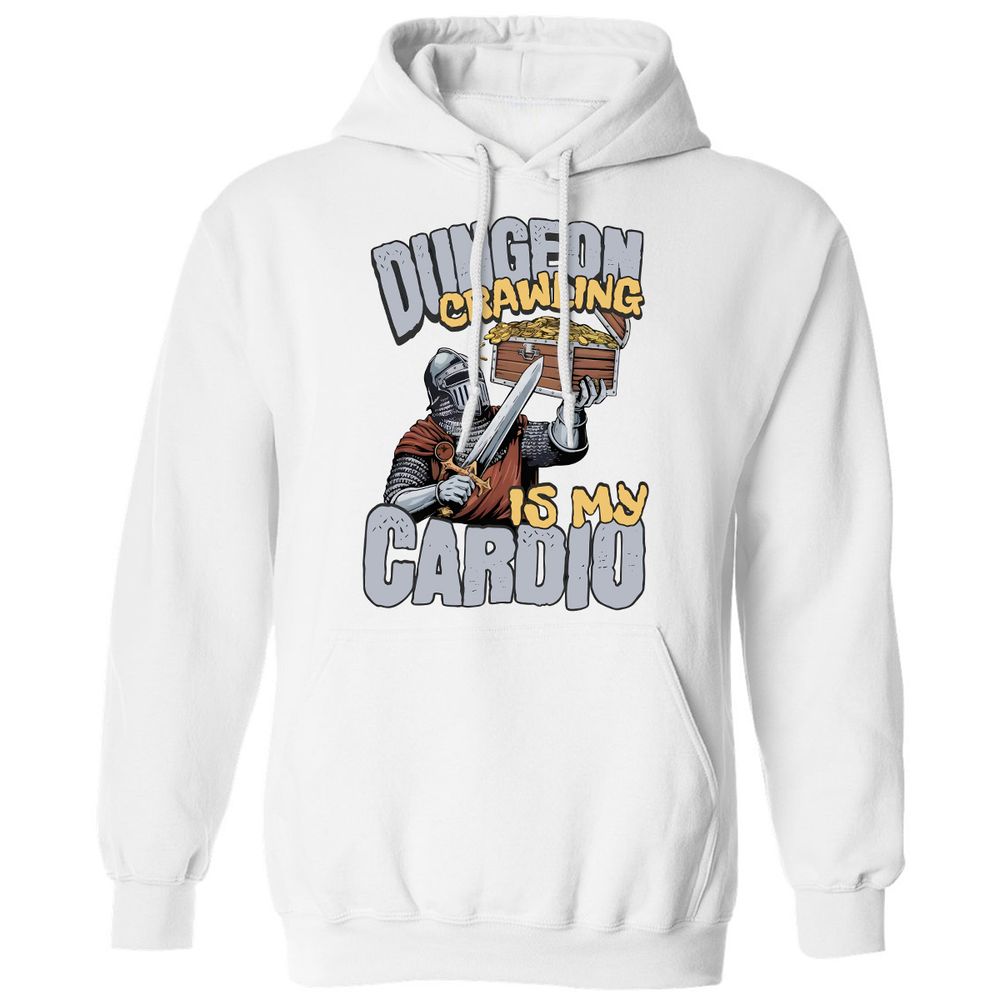Dungeon Crawling Is My Cardio Classic Unisex Hoodie - White - 11