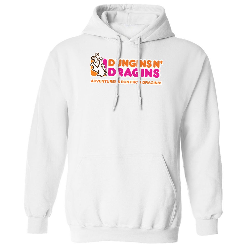 Dungins & Dragins Classic Unisex Hoodie - White - 11