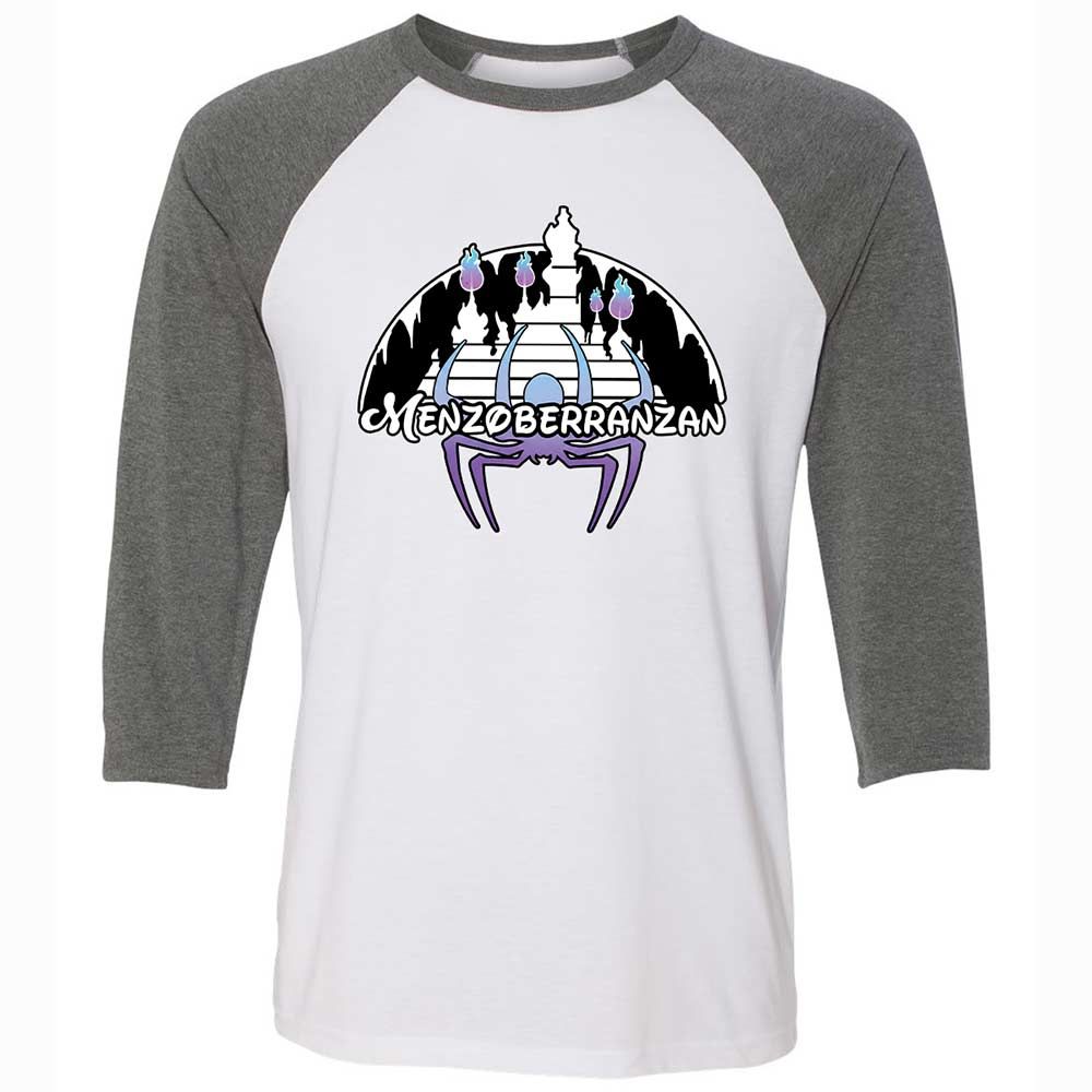 Menzoberranzan Unisex 3/4 Baseball Tee - White/Deep Heather - 11