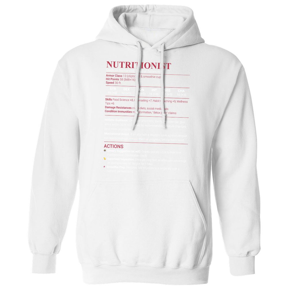 Nutritionist Classic Unisex Hoodie - White - 11