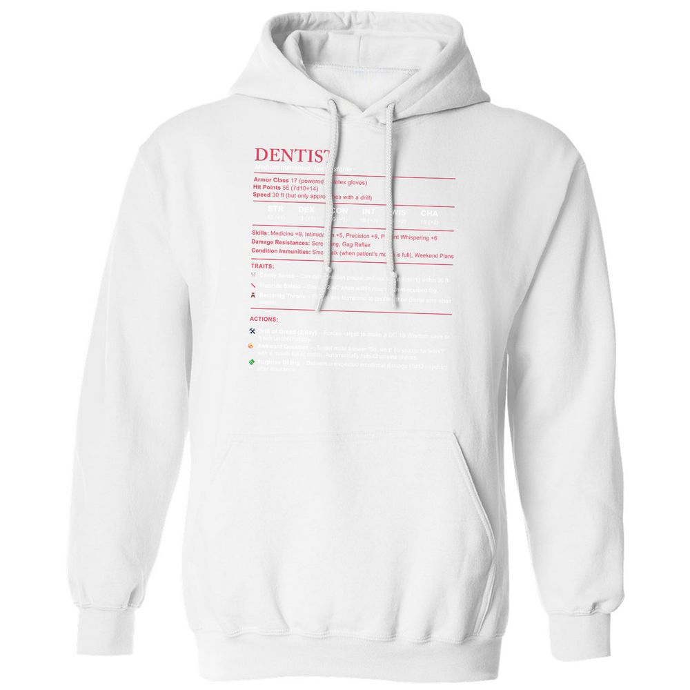 Dentist Stats Classic Unisex Hoodie - White - 11