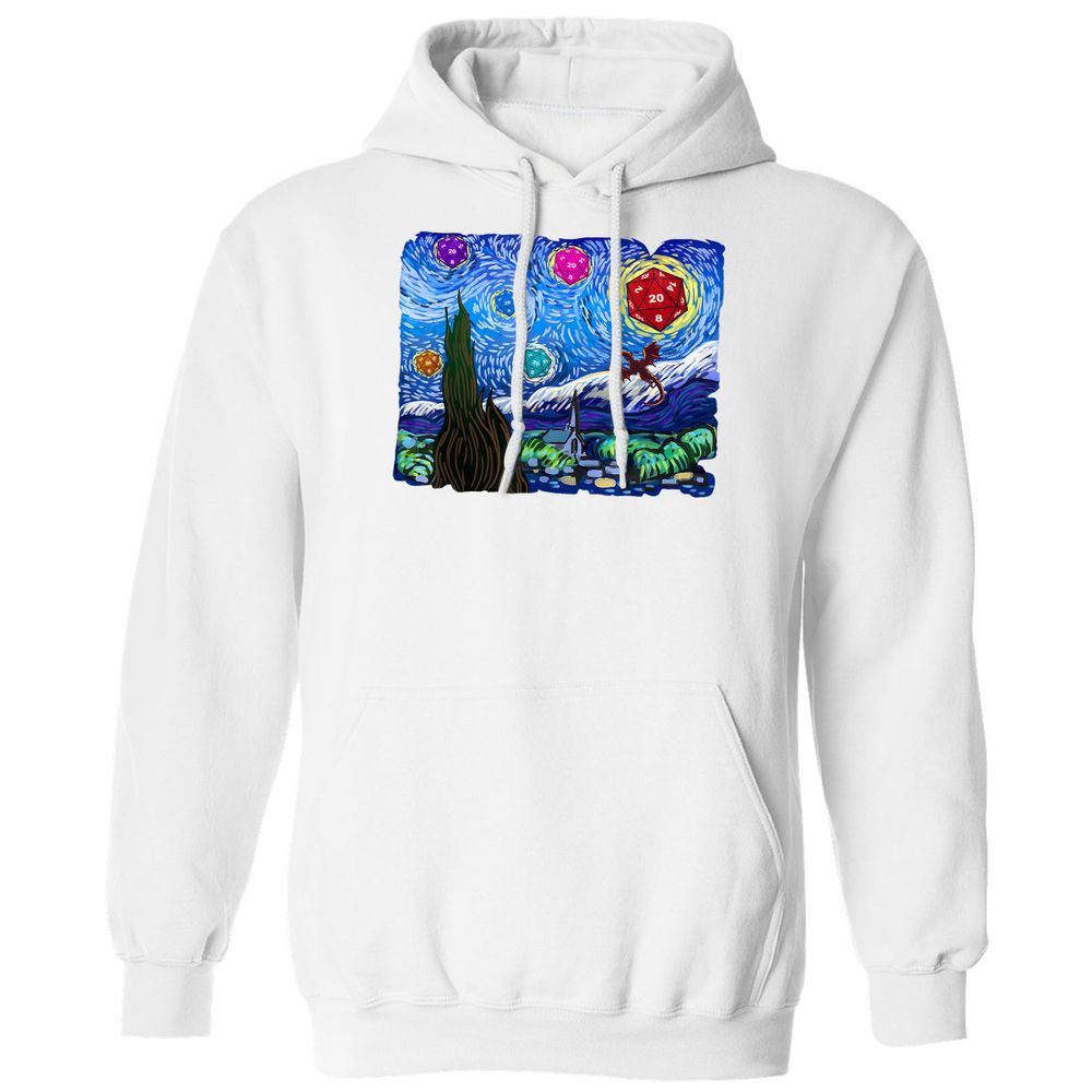 Dragon Starry Night Classic Unisex Hoodie - White - 11