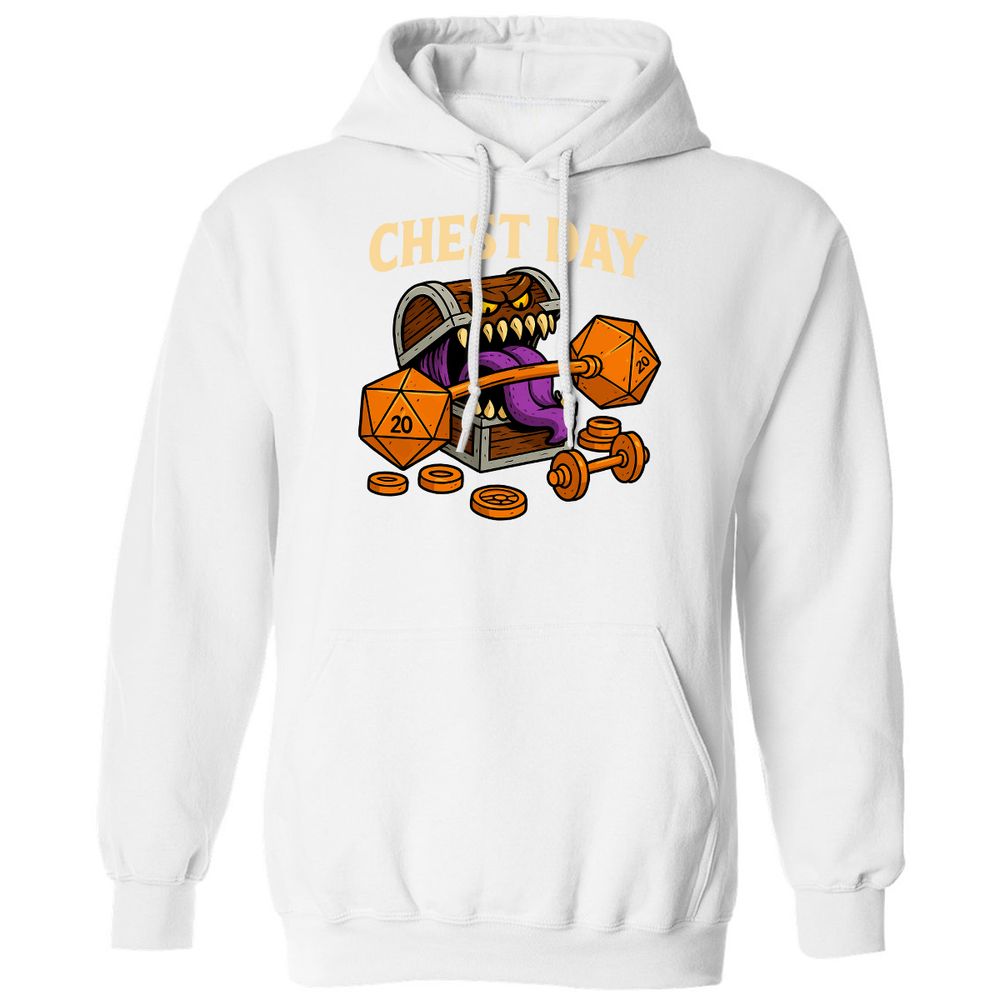 Chest Day Classic Unisex Hoodie - White - 11