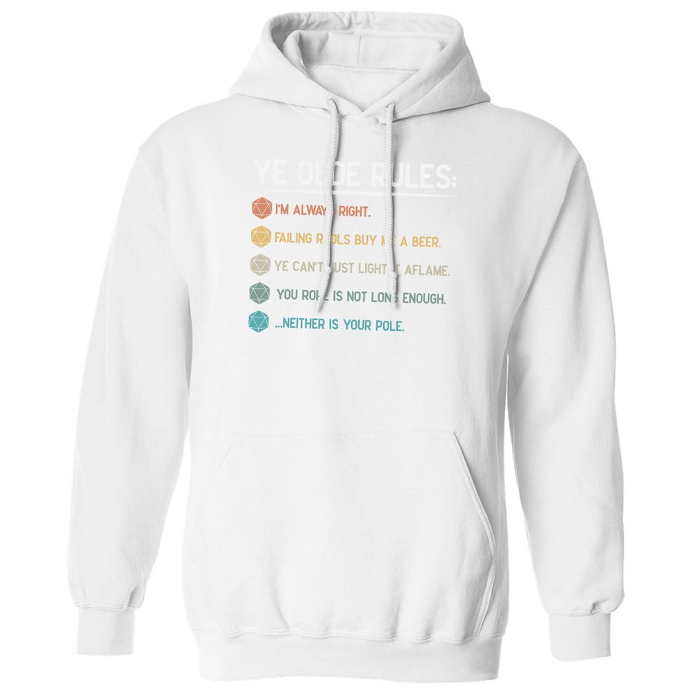 Dungeon Master Rules – Ye Olde RPG Classic Unisex Hoodie - White - 11