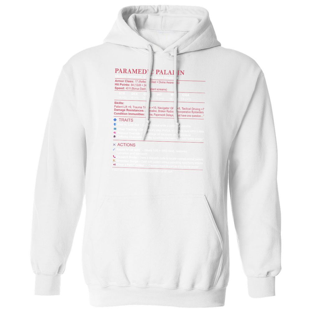 Paramedic Stats Classic Unisex Hoodie - White - 11