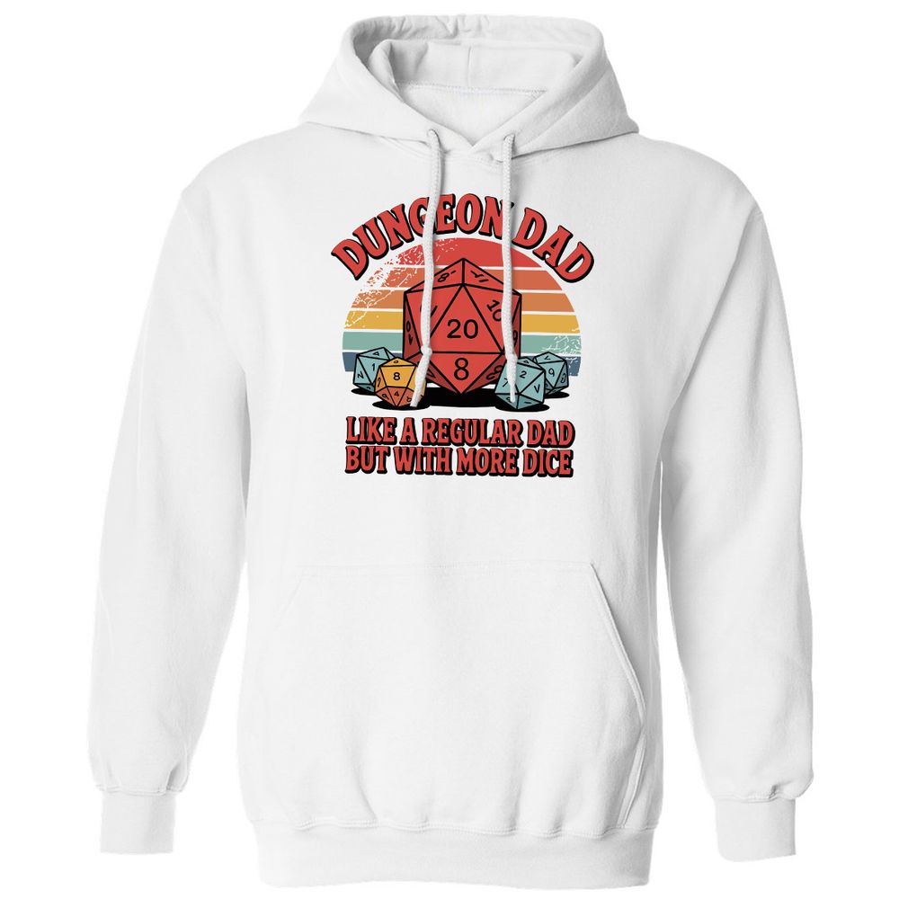 Dungeon Dad With More Dice Classic Unisex Hoodie - White - 11