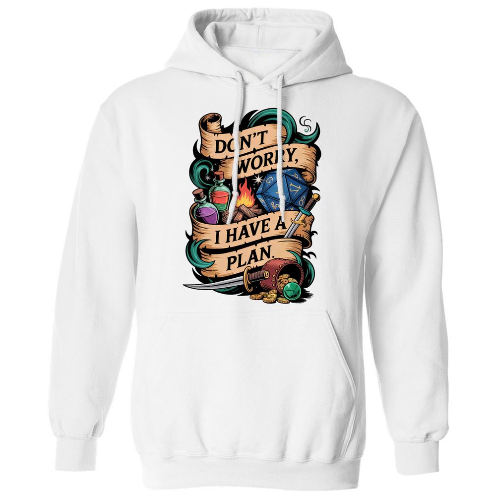 Don't Worry I Have A Plan Classic Unisex Hoodie - White - 11